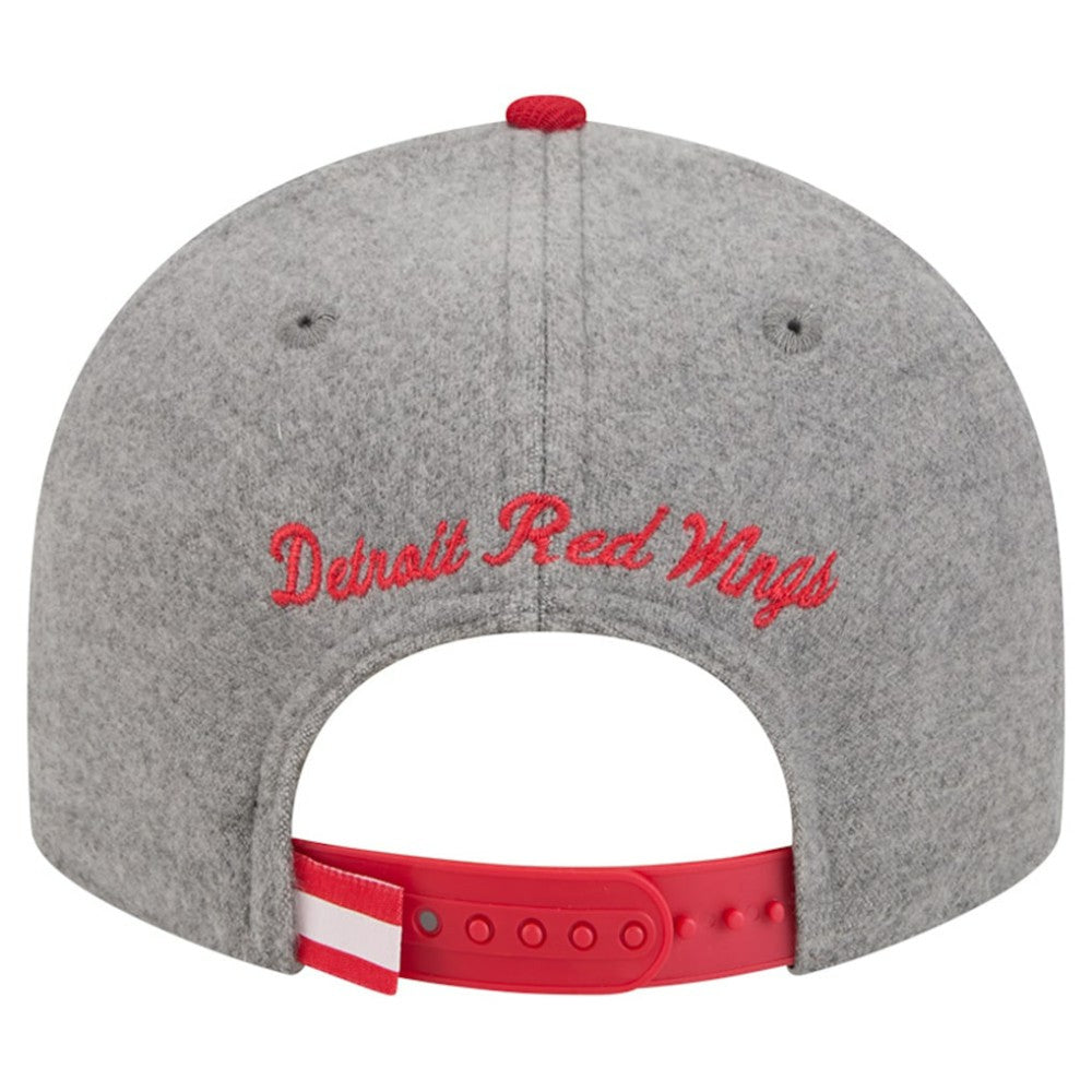 Detroit Red Wings New Era Wool Pin Low Profile 9FIFTY Snapback Hat - Gray/Red - NHL