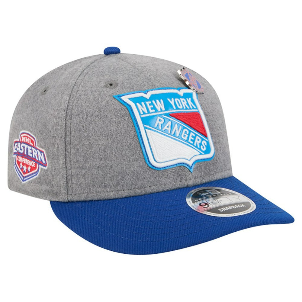 New York Rangers New Era Wool Pin Low Profile 9FIFTY Snapback Hat - Gray/Blue - NHL
