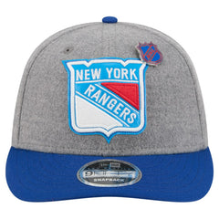 New York Rangers New Era Wool Pin Low Profile 9FIFTY Snapback Hat - Gray/Blue - NHL