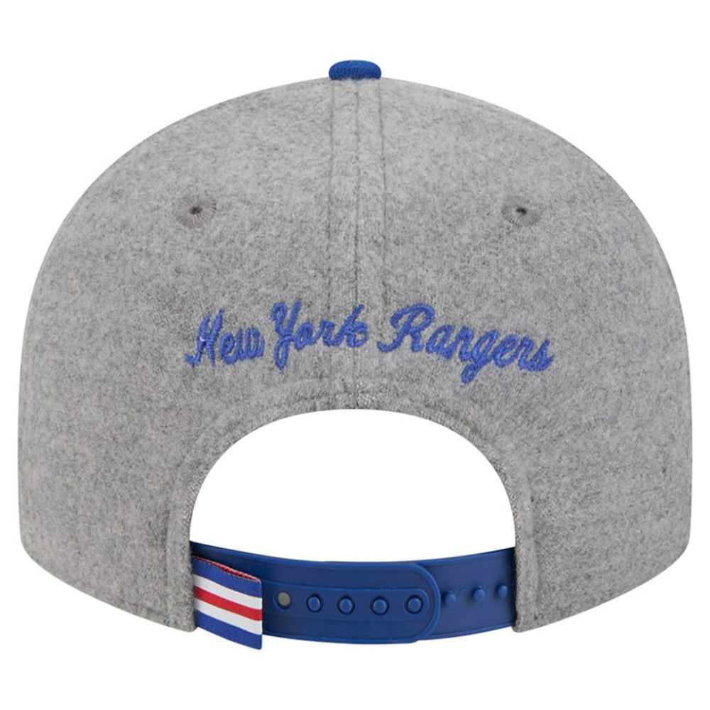 New York Rangers New Era Wool Pin Low Profile 9FIFTY Snapback Hat - Gray/Blue - NHL