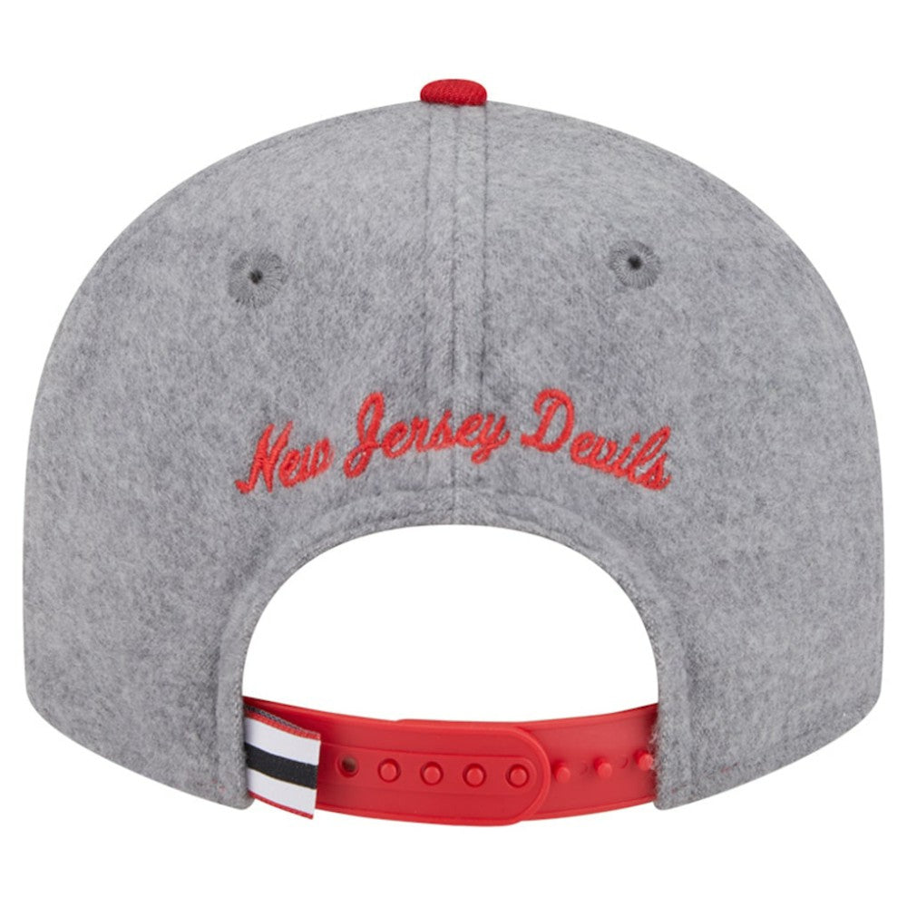 New Jersey Devils New Era Wool Pin Low Profile 9FIFTY Snapback Hat - Gray/Red - NHL