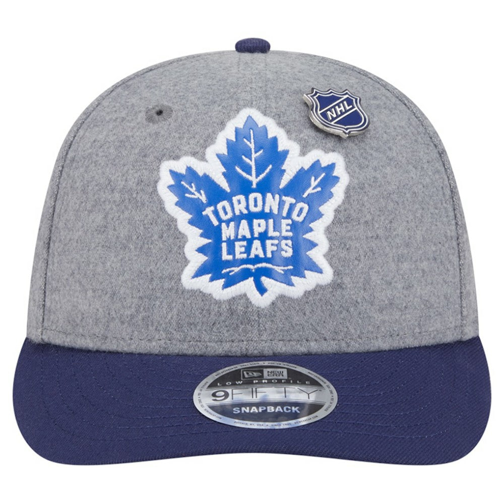 Toronto Maple Leafs New Era Wool Pin Low Profile 9FIFTY Snapback Hat - Gray/Blue - NHL