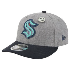 Seattle Kraken New Era Wool Pin Low Profile 9FIFTY Snapback Hat - Gray/Deep Sea Blue - NHL