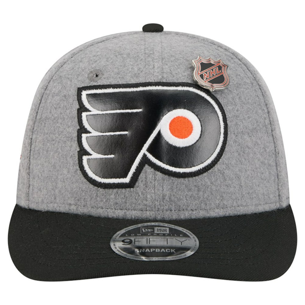 Philadelphia Flyers New Era Wool Pin Low Profile 9FIFTY Snapback Hat - Gray/Black - NHL