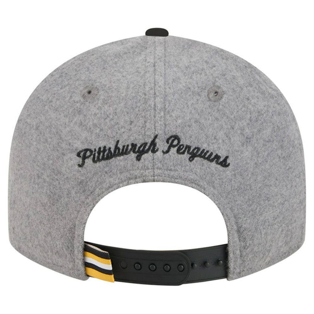 Pittsburgh Penguins New Era Wool Pin Low Profile 9FIFTY Snapback Hat - Gray/Black - NHL
