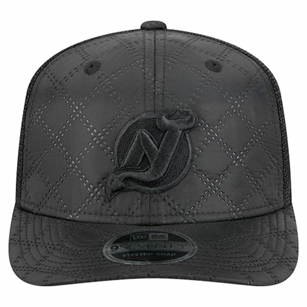 New Jersey Devils New Era Quilted Nylon 9SEVENTY Adjustable Trucker Hat - Black - NHL