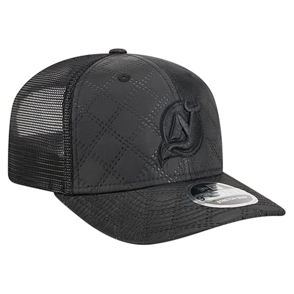 New Jersey Devils New Era Quilted Nylon 9SEVENTY Adjustable Trucker Hat - Black - NHL