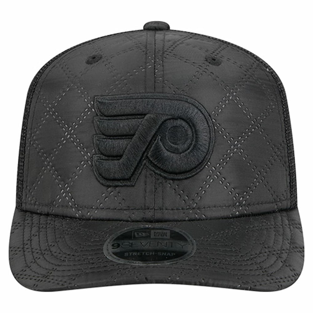 Philadelphia Flyers New Era Quilted Nylon 9SEVENTY Adjustable Trucker Hat - Black - NHL