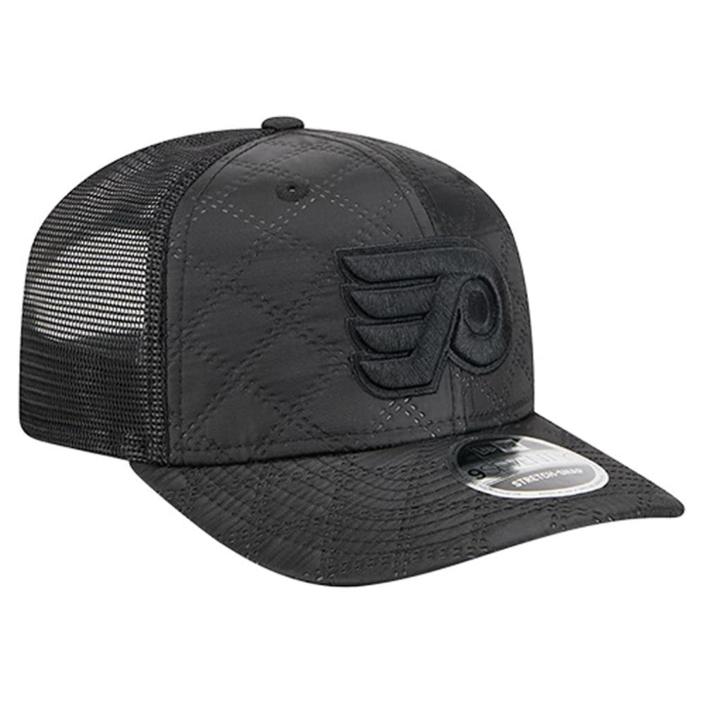 Philadelphia Flyers New Era Quilted Nylon 9SEVENTY Adjustable Trucker Hat - Black - NHL