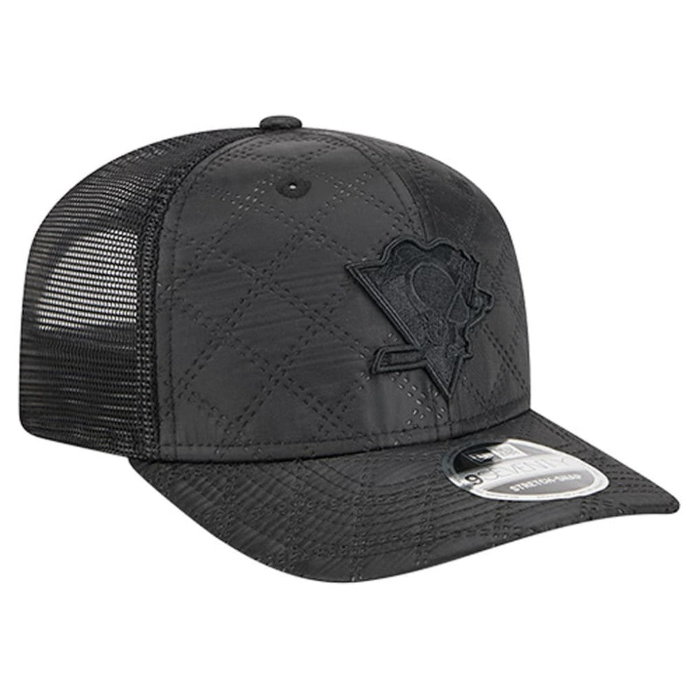 Pittsburgh Penguins New Era Quilted Nylon 9SEVENTY Adjustable Trucker Hat - Black - NHL