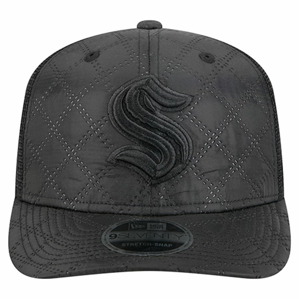 Seattle Kraken New Era Quilted Nylon 9SEVENTY Adjustable Trucker Hat - Black - NHL