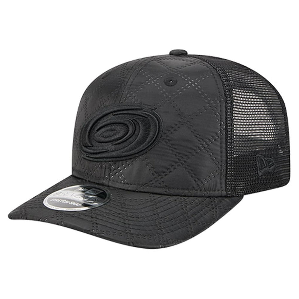 Carolina Hurricanes New Era Quilted Nylon 9SEVENTY Adjustable Trucker Hat - Black - NHL