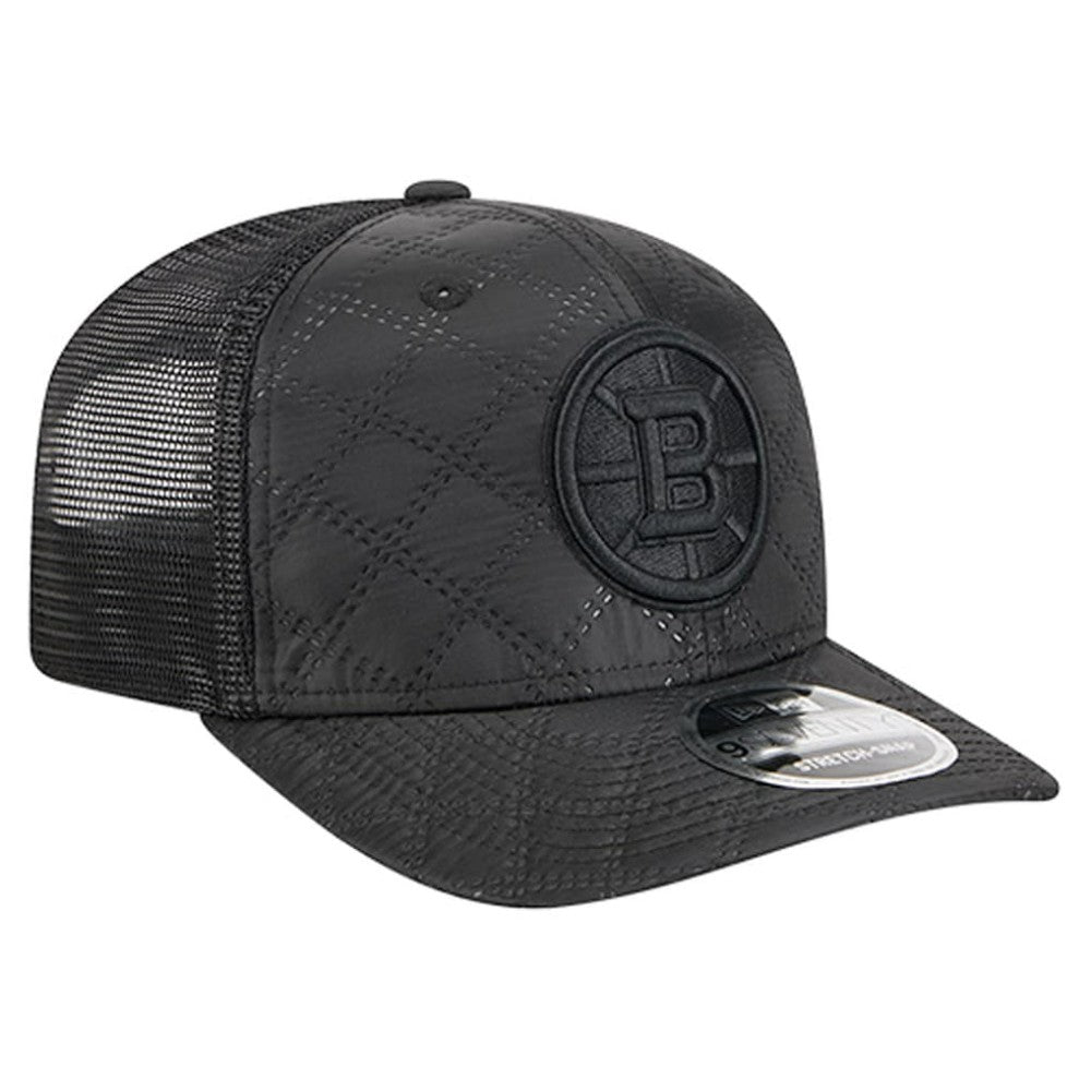 Boston Bruins New Era Quilted Nylon 9SEVENTY Adjustable Trucker Hat - Black - NHL