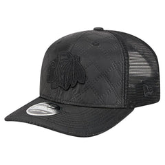 Chicago Blackhawks New Era Quilted Nylon 9SEVENTY Adjustable Trucker Hat - Black - NHL