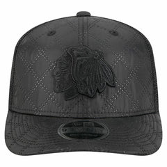 Chicago Blackhawks New Era Quilted Nylon 9SEVENTY Adjustable Trucker Hat - Black - NHL