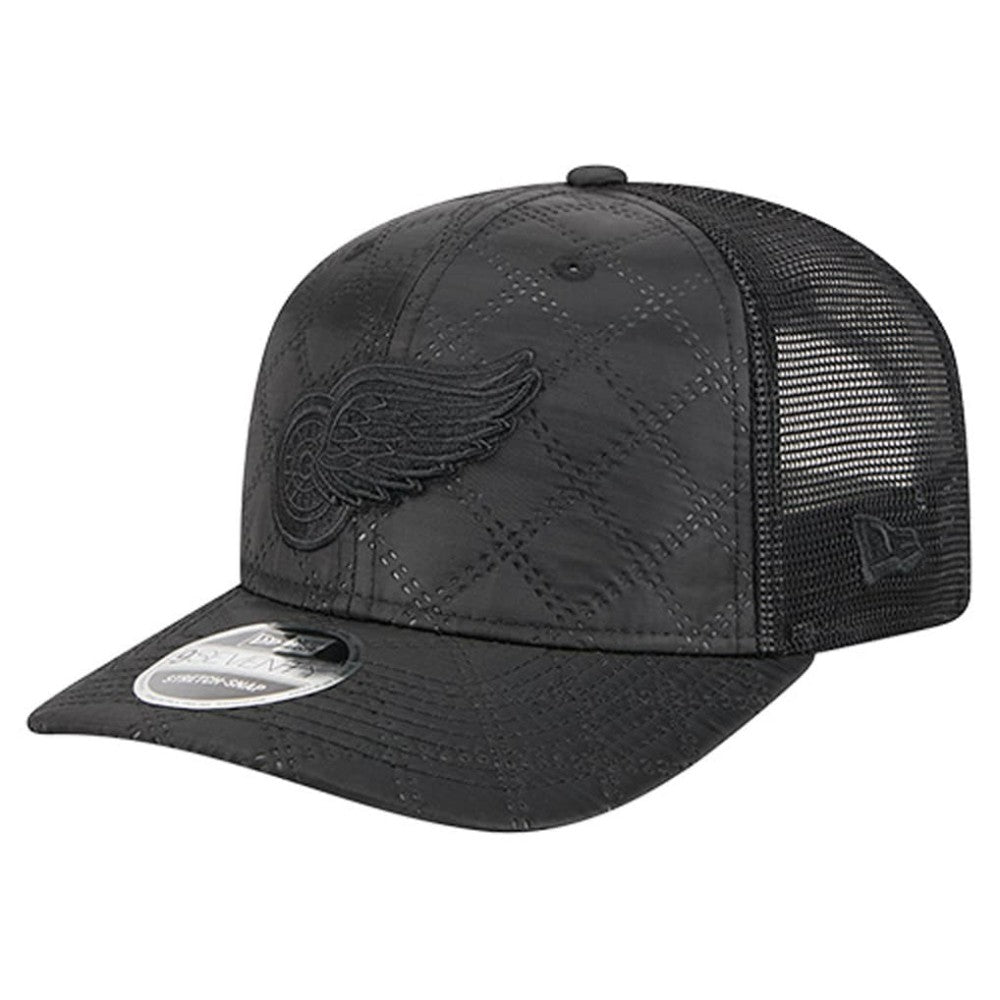 Detroit Red Wings New Era Quilted Nylon 9SEVENTY Adjustable Trucker Hat - Black - NHL
