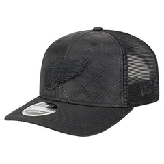 Detroit Red Wings New Era Quilted Nylon 9SEVENTY Adjustable Trucker Hat - Black - NHL