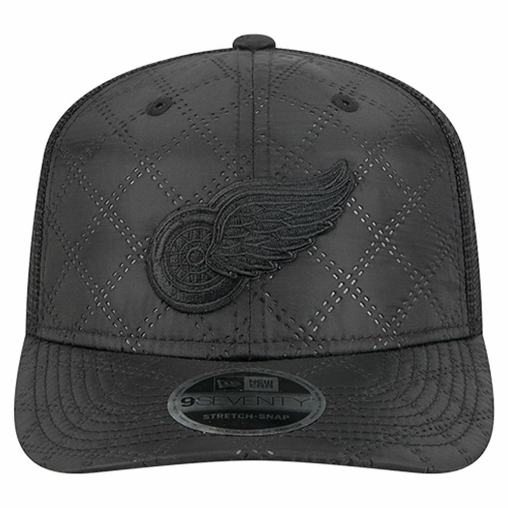 Detroit Red Wings New Era Quilted Nylon 9SEVENTY Adjustable Trucker Hat - Black - NHL