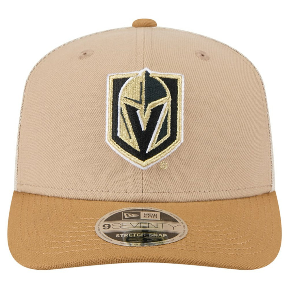 Vegas Golden Knights New Era Two-Tone Trucker 9SEVENTY Stretch Snap Adjustable Hat - Tan/Light Brown - NHL