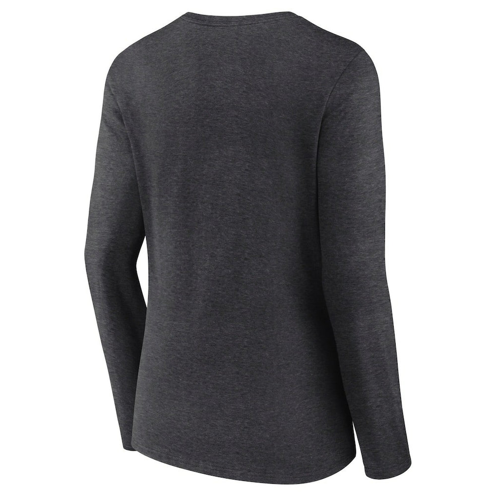 Philadelphia Eagles Women's Super Bowl LIX Quick Pass Long Sleeve V-Neck T-Shirt Heather Charcoal | Fanatics