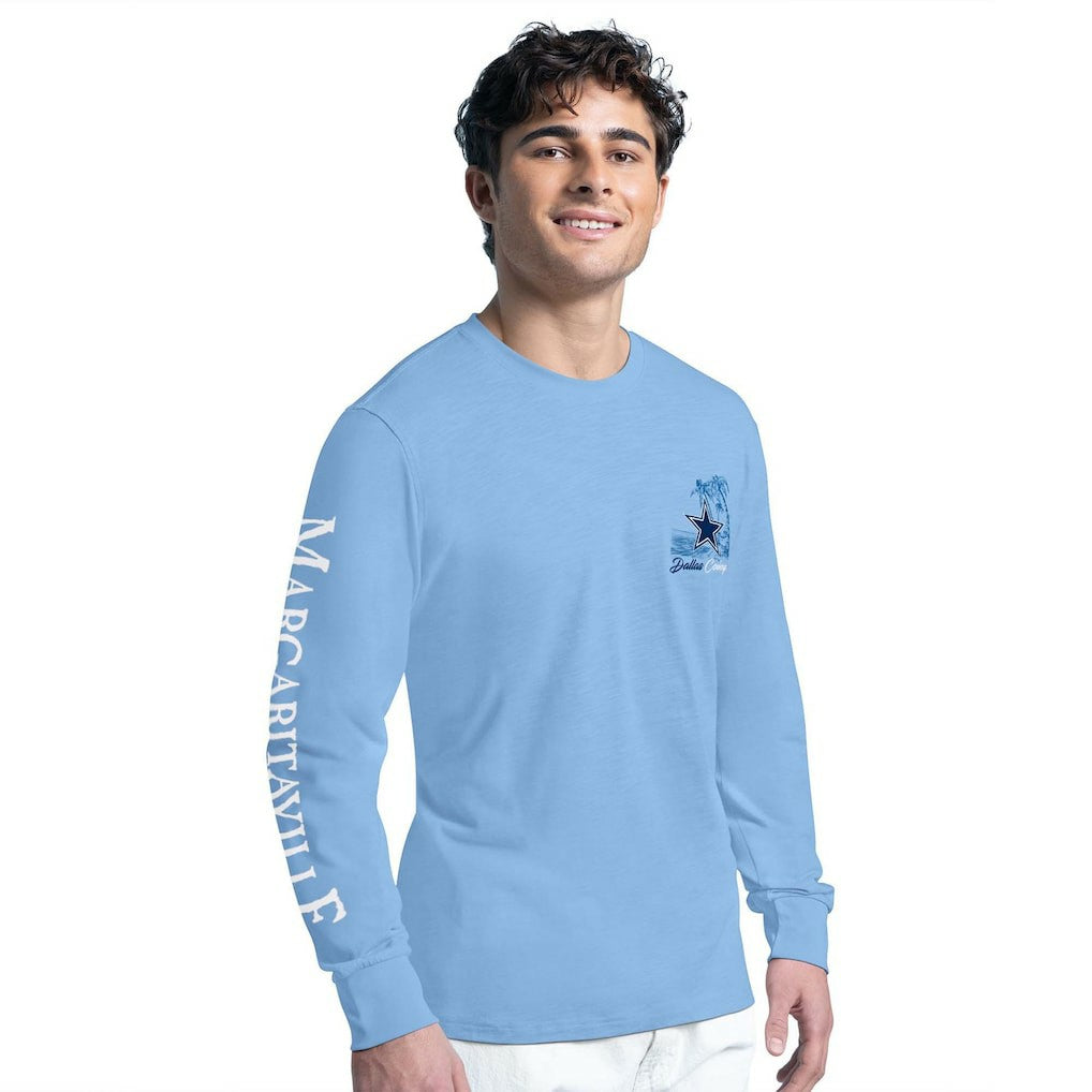 Dallas Cowboys G-III Sports by Carl Banks Margaritaville It's Five O'Clock Somewhere Long Sleeve T-Shirt Light Blue | NFL