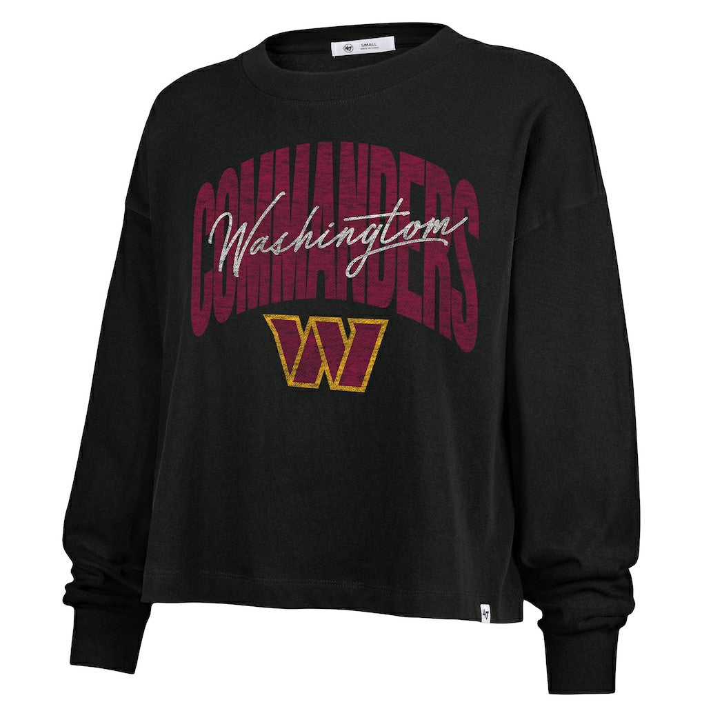 Washington Commanders '47 Women's Plus Size Muse Sydney Long Sleeve T-Shirt Black | 47 brand