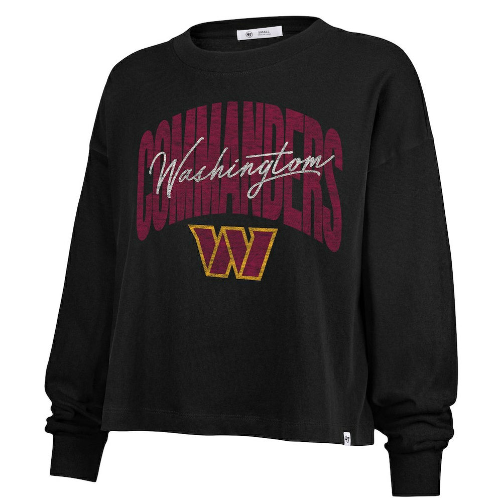 Washington Commanders '47 Women's Plus Size Muse Sydney Long Sleeve T-Shirt Black | 47 brand