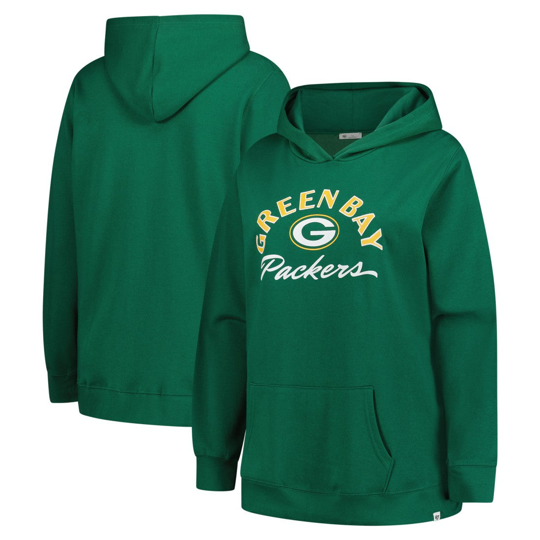 Green Bay Packers '47 Women's Plus Size Whirlwind Naomi Hoodie Green | 47 brand