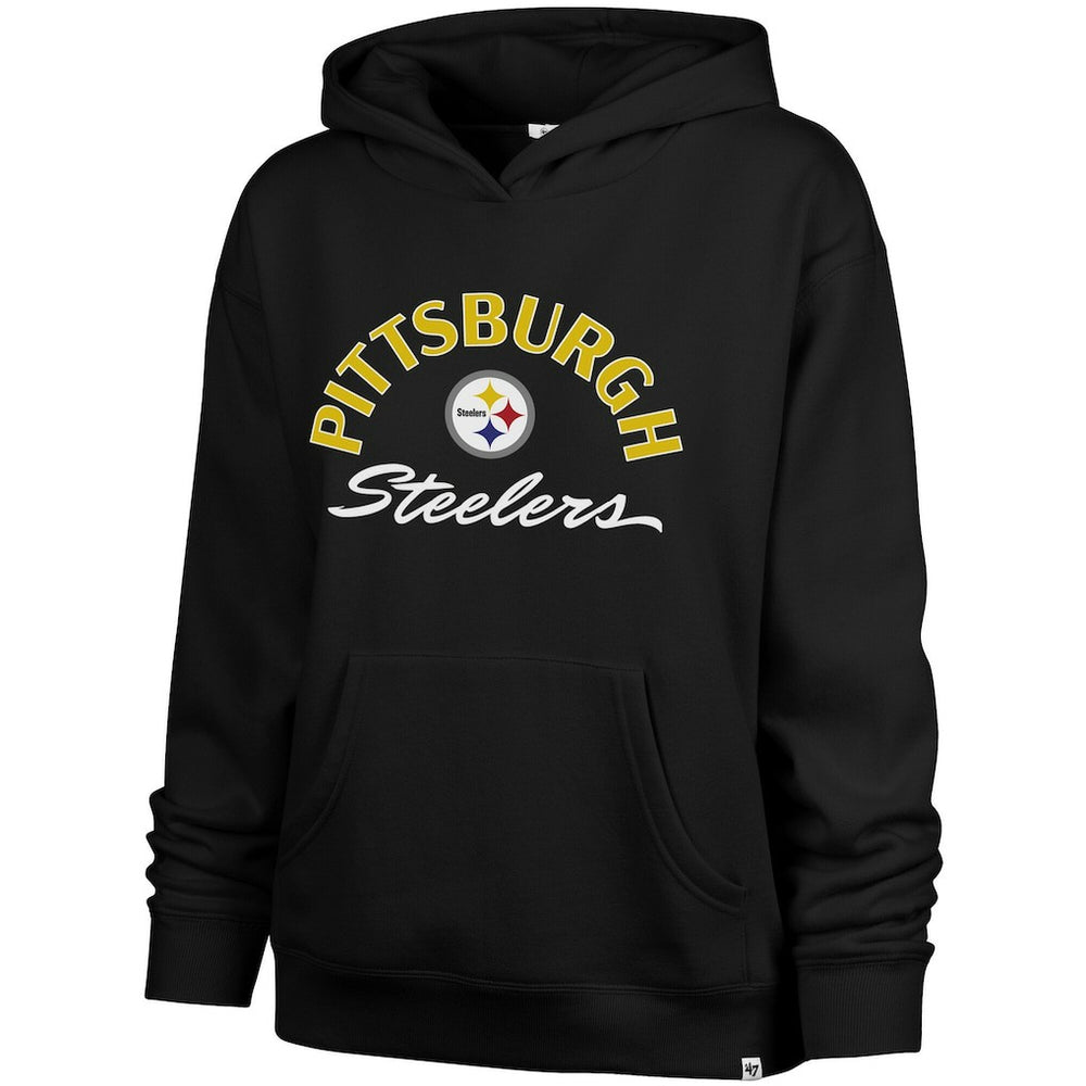 Pittsburgh Steelers '47 Women's Plus Size Whirlwind Naomi Hoodie Black | 47 brand