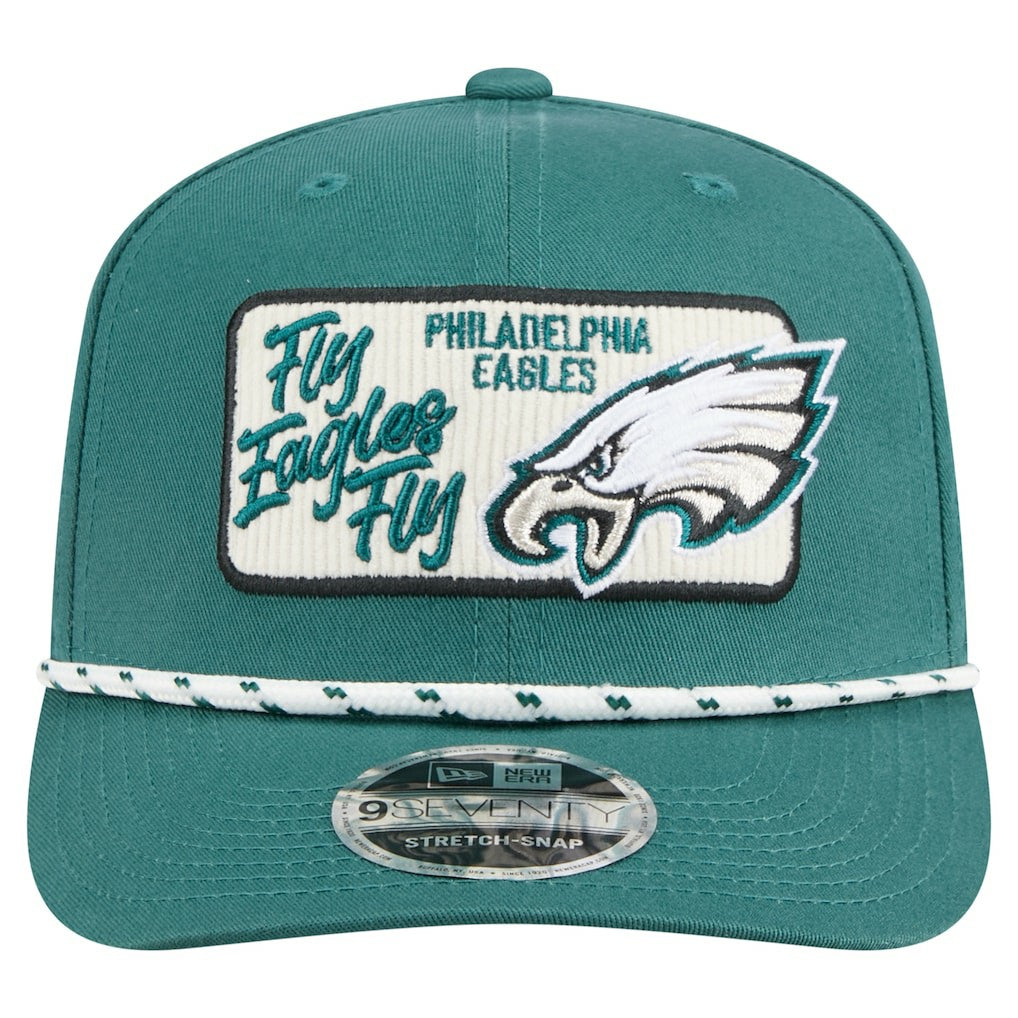 Philadelphia Eagles New Era Chant 9SEVENTY Stretch-Snap Hat Midnight Green | NFL