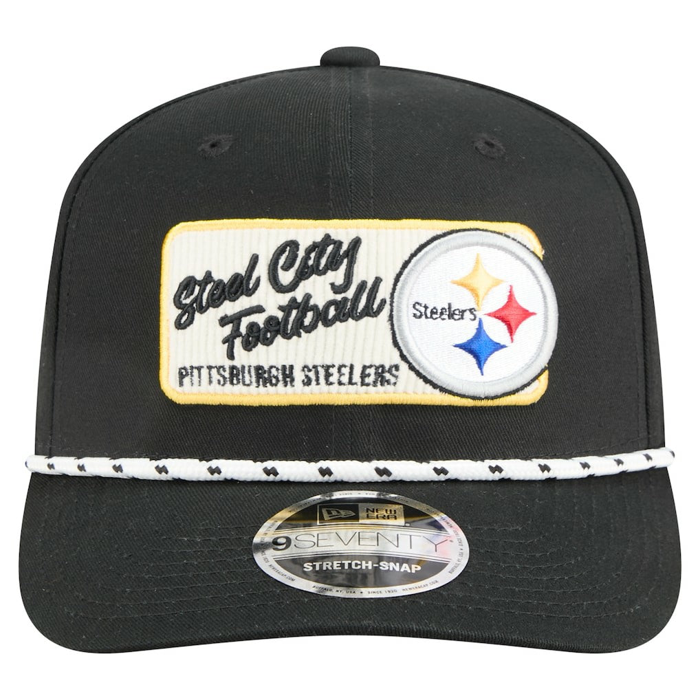 Pittsburgh Steelers New Era Chant 9SEVENTY Stretch-Snap Hat Black | NFL