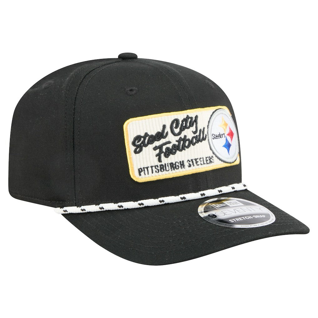 Pittsburgh Steelers New Era Chant 9SEVENTY Stretch-Snap Hat Black | NFL
