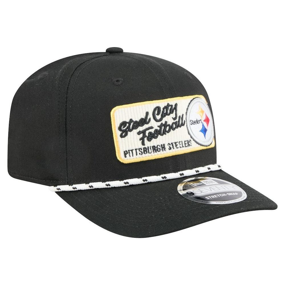 Pittsburgh Steelers New Era Chant 9SEVENTY Stretch-Snap Hat Black | NFL