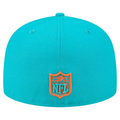 Miami Dolphins New Era Oversized 59FIFTY Fitted Hat Aqua | NFL
