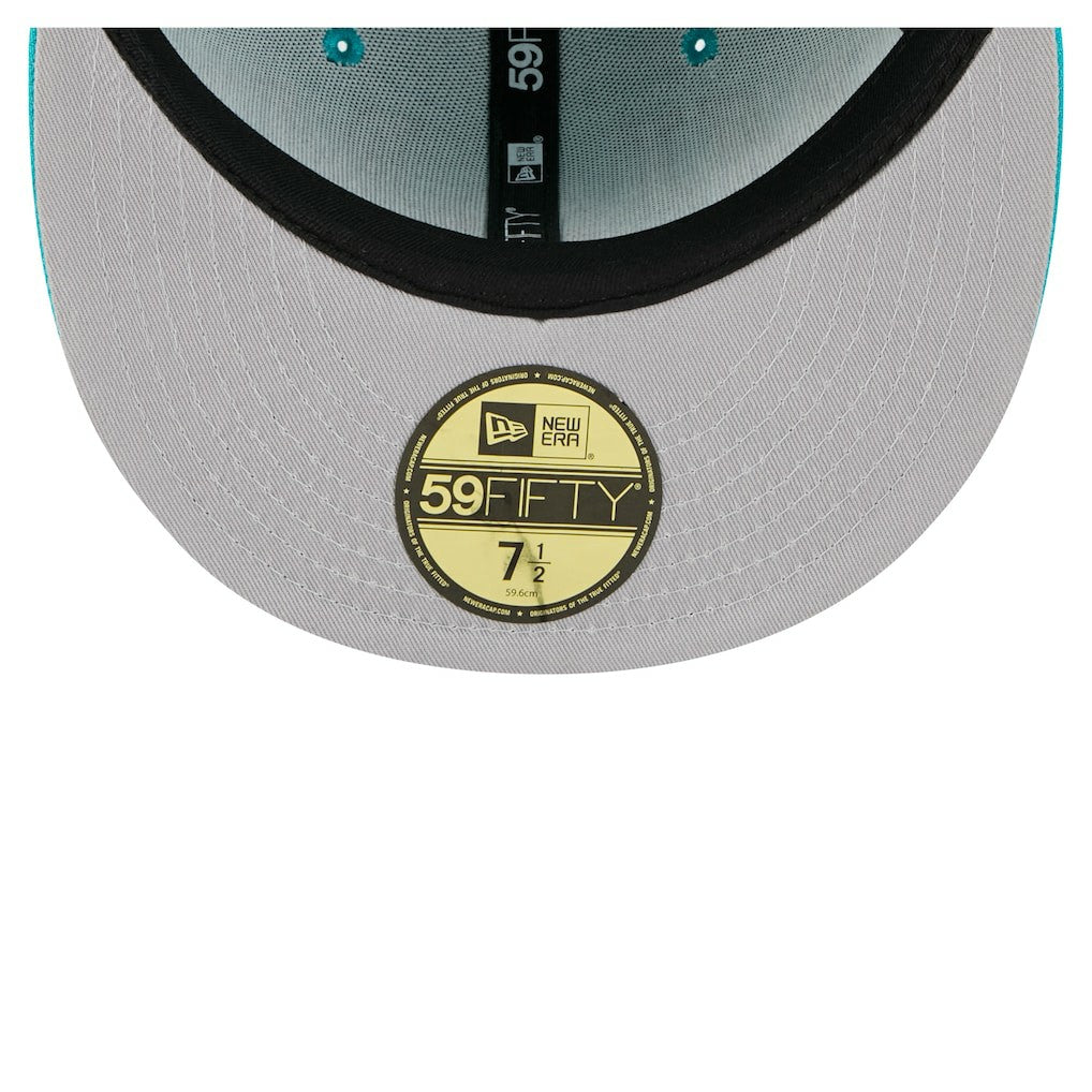 Miami Dolphins New Era Oversized 59FIFTY Fitted Hat Aqua | NFL