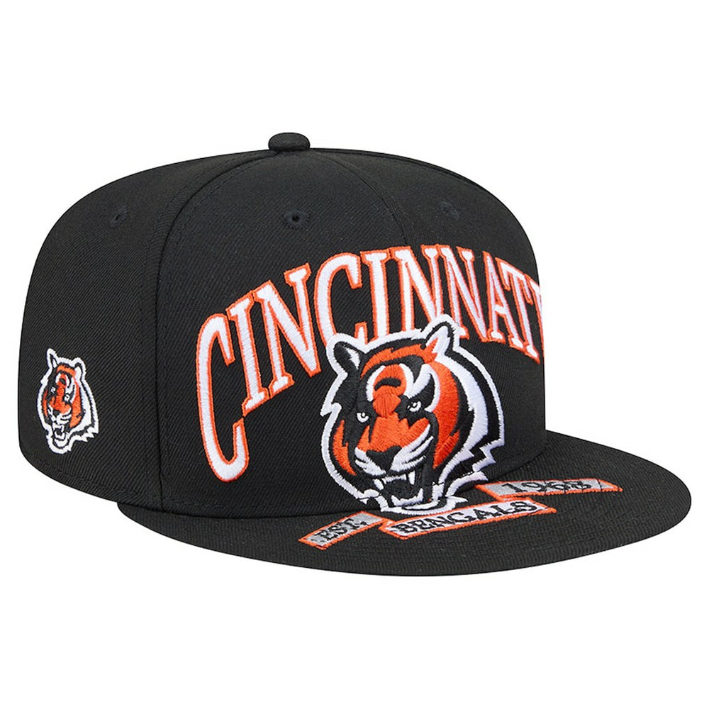 Cincinnati Bengals New Era Head Oversized 59FIFTY Fitted Hat Black | NFL