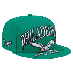 Philadelphia Eagles New Era Throwback Oversized 59FIFTY Fitted Hat Kelly Green | NFL