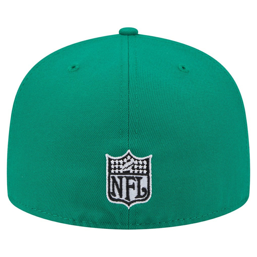 Philadelphia Eagles New Era Throwback Oversized 59FIFTY Fitted Hat Kelly Green | NFL