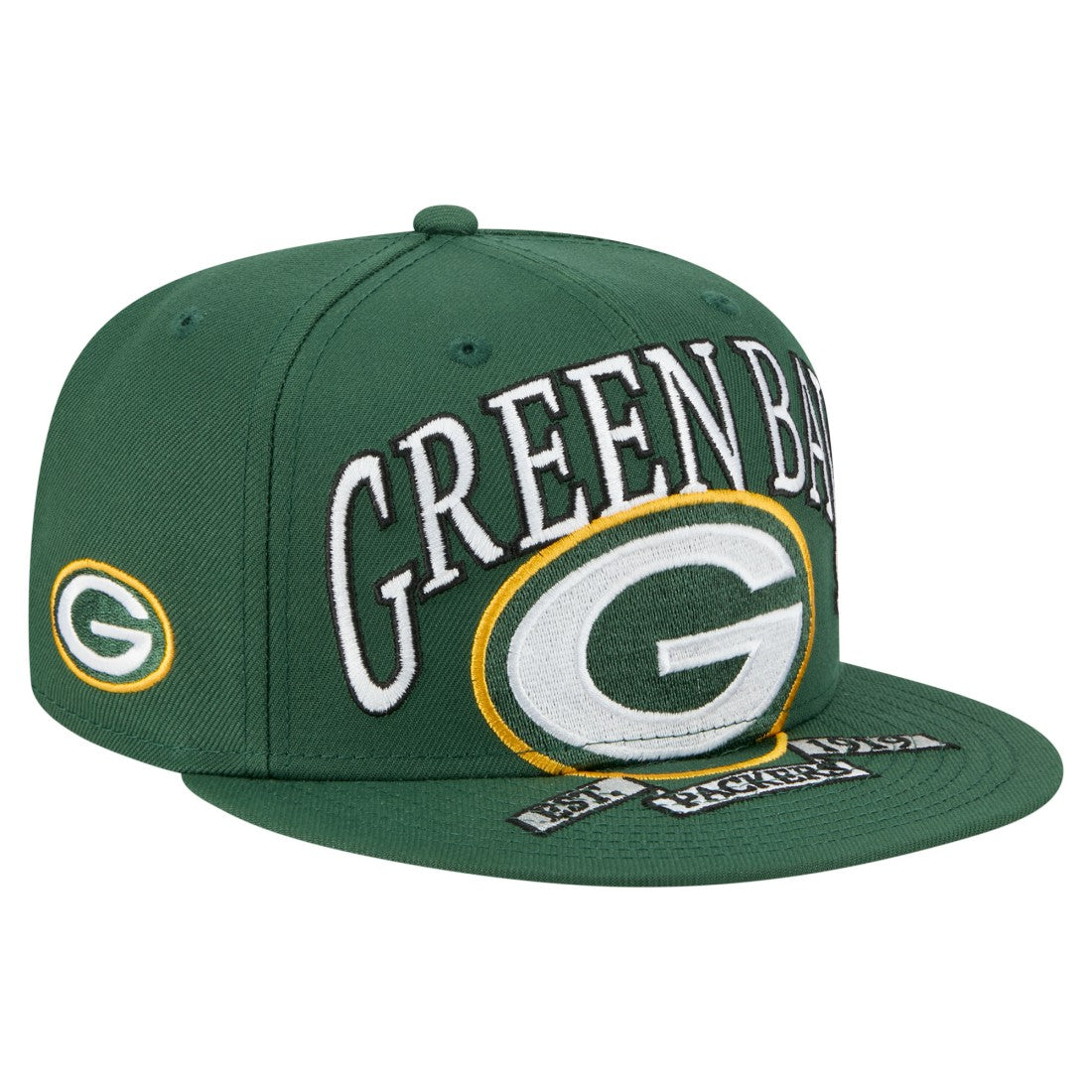 Green Bay Packers New Era Oversized 59FIFTY Fitted Hat Green | NFL