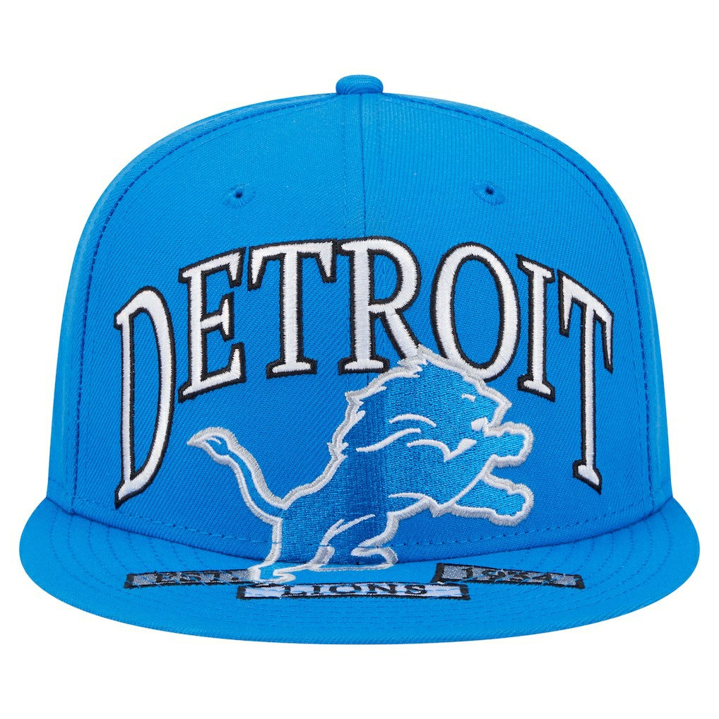 Detroit Lions New Era Oversized 59FIFTY Fitted Hat Blue | NFL