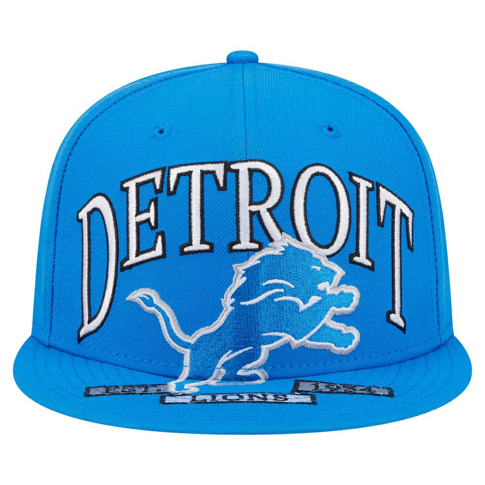 Detroit Lions New Era Oversized 59FIFTY Fitted Hat Blue | NFL