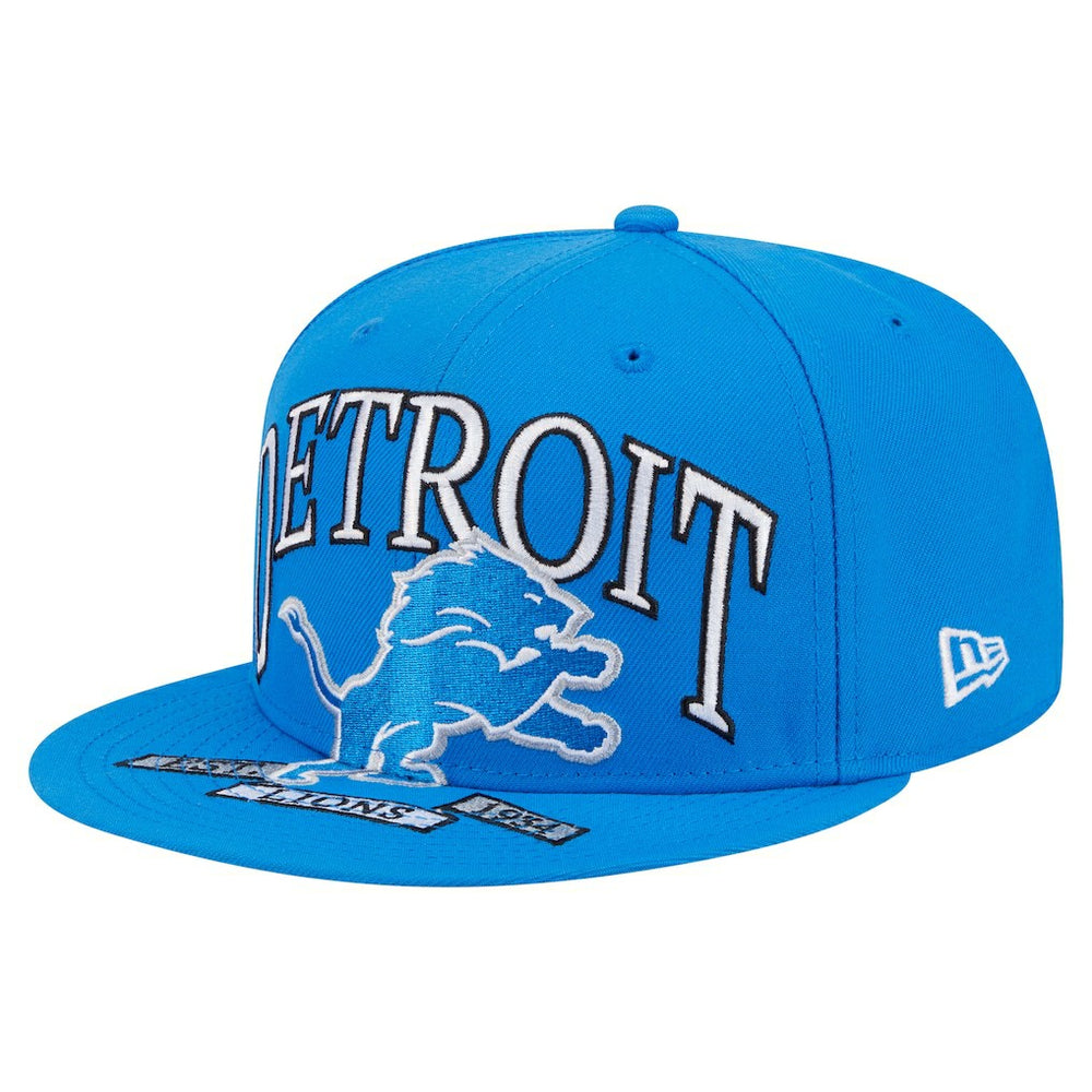 Detroit Lions New Era Oversized 59FIFTY Fitted Hat Blue | NFL