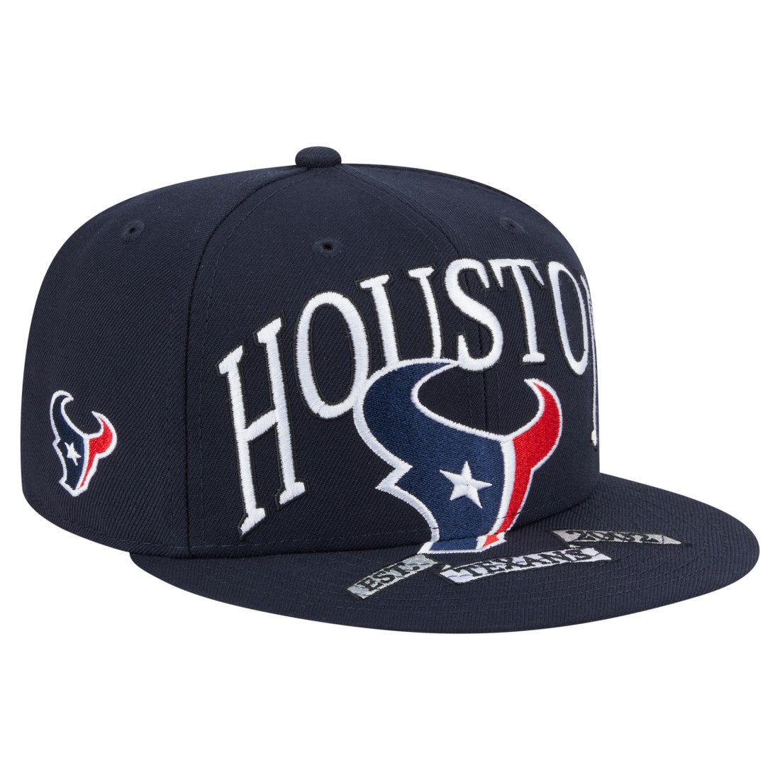 Houston Texans New Era Oversized 59FIFTY Fitted Hat Navy | NFL