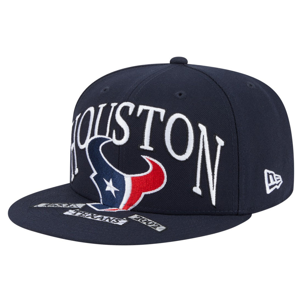 Houston Texans New Era Oversized 59FIFTY Fitted Hat Navy | NFL