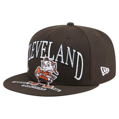 Cleveland Browns New Era Throwback Oversized 59FIFTY Fitted Hat Brown | NFL