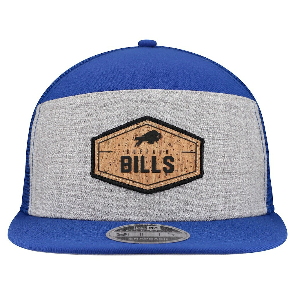 Buffalo Bills New Era Cork Split Panel 9FIFTY Trucker Snapback Hat Gray/Royal | NFL