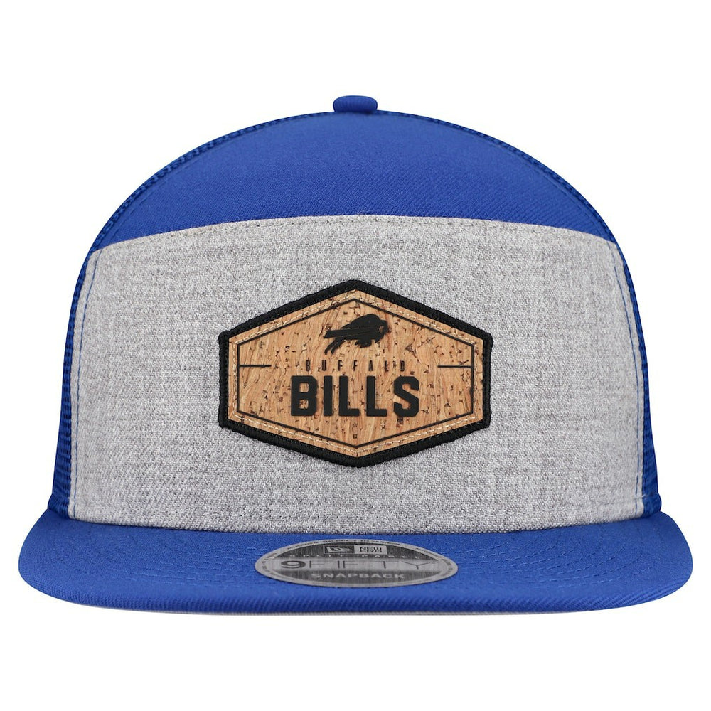 Buffalo Bills New Era Cork Split Panel 9FIFTY Trucker Snapback Hat Gray/Royal | NFL