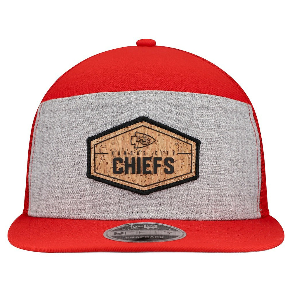 Kansas City Chiefs New Era Cork Split Panel 9FIFTY Trucker Snapback Hat Gray/Red | NFL