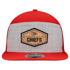 Kansas City Chiefs New Era Cork Split Panel 9FIFTY Trucker Snapback Hat Gray/Red | NFL