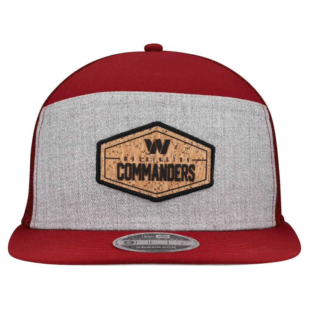 Washington Commanders New Era Cork Split Panel 9FIFTY Trucker Snapback Hat Gray/Burgundy | NFL
